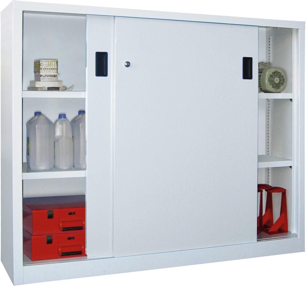 Pavoy Schwerlastschrank 1200 x 1500 x 400 mm 4 Böden Mittelwand RAL 7035 Produktbild Pavoy Schwerlastschrank 1200 x 1500 x 400 mm 4 Böden Mittelwand RAL 7035