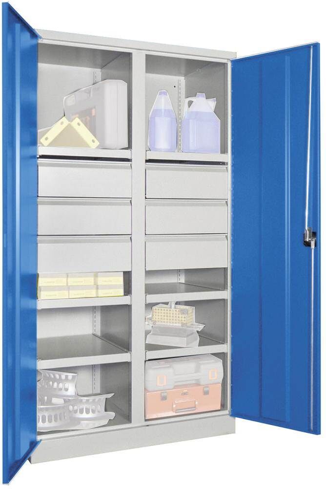 Pavoy Schwerlastschrank 1040 x 630 x 1950 mm Drehgriff und 6 Schubladen Produktbild Pavoy Schwerlastschrank 1040 x 630 x 1950 mm Drehgriff und 6 Schubladen