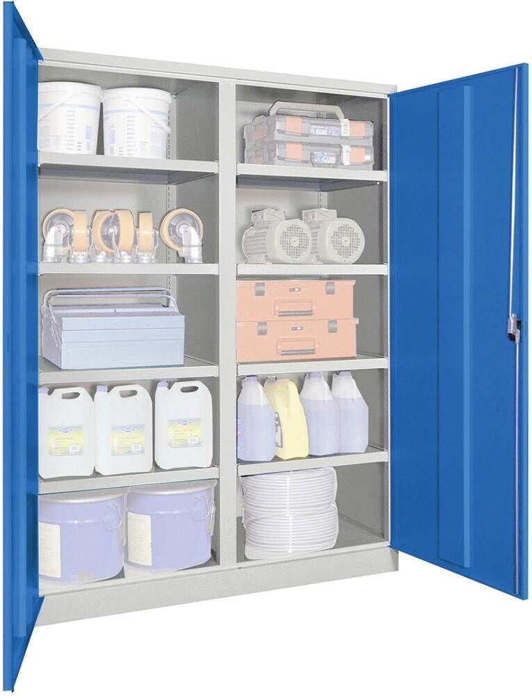 Pavoy Schwerlastschrank Jumbo mit Trennwand 1470x630x1950mm 8 Böden Produktbild Pavoy Schwerlastschrank Jumbo mit Trennwand 1470x630x1950mm 8 Böden