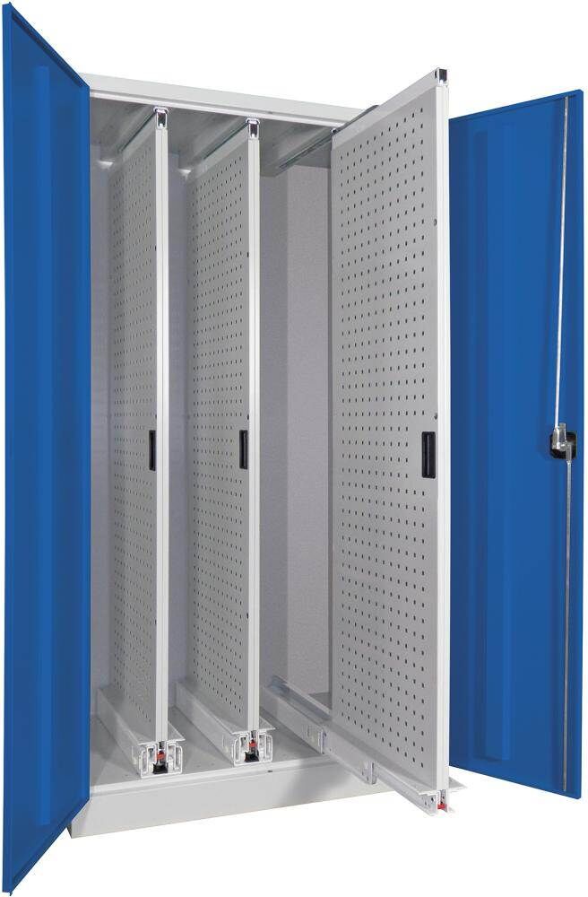 Pavoy Vertikalauszugsschrank 1000x600x1950mm 3 Auszüge lichtgrau lichtblau Produktbild Pavoy Vertikalauszugsschrank 1000x600x1950mm 3 Auszüge lichtgrau lichtblau