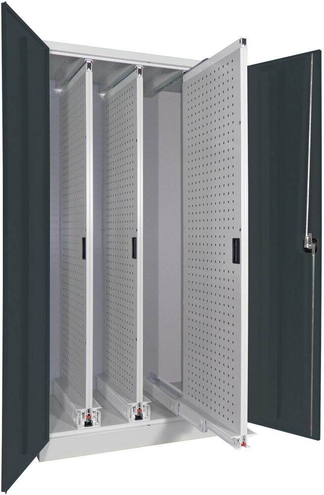 Pavoy Vertikalauszugsschrank 1000x600x1950mm 3 Auszüge lichtgrau anthrazit Produktbild Pavoy Vertikalauszugsschrank 1000x600x1950mm 3 Auszüge lichtgrau anthrazit
