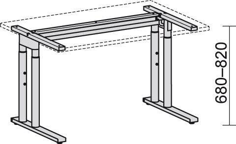 Geramöbel Schreibtisch Pro 1800 x 800/1000 x 680 bis 820 mm Onyx Produktbild Geramöbel Schreibtisch Pro 1800 x 800/1000 x 680 bis 820 mm Onyx bild 4