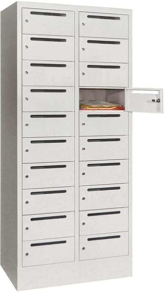 Pavoy Verteilerschrank aus Stahlblech mit Sockel Abteilebreite 400 mm RAL 7035 Produktbild Pavoy Verteilerschrank aus Stahlblech mit Sockel Abteilebreite 400 mm RAL 7035