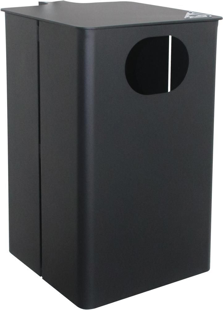 Renner Rechteck Abfallbehälter 35 Liter mit Ascher schwarz grau Produktbild Renner Rechteck Abfallbehälter 35 Liter mit Ascher schwarz grau