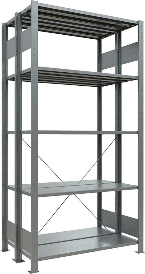Schulte Regale Doppel-Steckregal Grundregall 2500x1000x2x800mm verzinkt 250 kg Produktbild Schulte Regale Doppel-Steckregal Grundregall 2500x1000x2x800mm verzinkt 250 kg