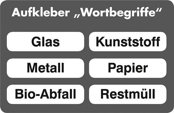 Stumpf Aufkleberset für Wertstoffsammler70 x 300 mm Produktbild Stumpf Aufkleberset für Wertstoffsammler70 x 300 mm