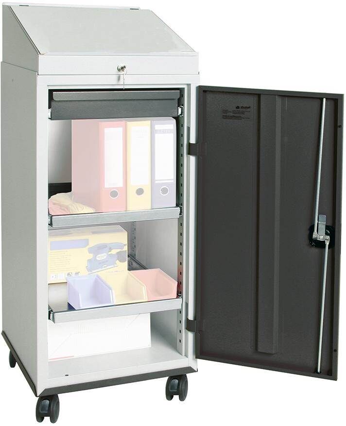 Stumpf Schrankpult S3000 fahrbar 1 Schreibpult 1 Schublade 2 Fachböden 1310x500x500mm Produktbild Stumpf Schrankpult S3000 fahrbar 1 Schreibpult 1 Schublade 2 Fachböden 1310x500x500mm