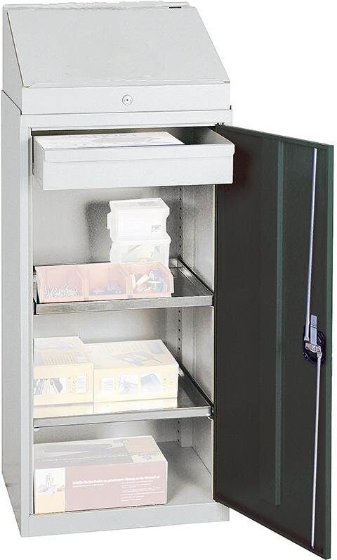 Stumpf Schrankpult S2000 lichtgrau anthrazit 1 Schreibpult 1 Schublade 2 Fachböden Produktbild Stumpf Schrankpult S2000 lichtgrau anthrazit 1 Schreibpult 1 Schublade 2 Fachböden