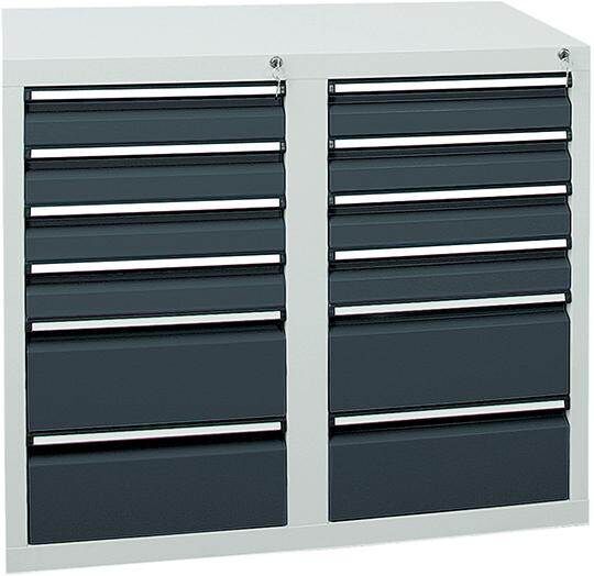 Stumpf Schubladenschrank STS 410 8x100mm 4x20mm lichtgrau anthrazit Produktbild Stumpf Schubladenschrank STS 410 8x100mm 4x20mm lichtgrau anthrazit
