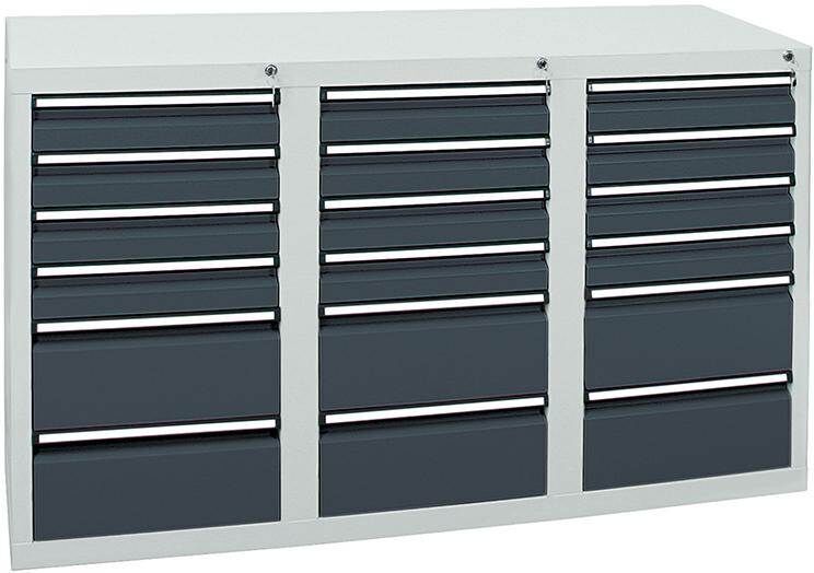 Stumpf Schubladenschrank STS 410 12x100mm 6x200mm lichtgrau anthrazit Produktbild Stumpf Schubladenschrank STS 410 12x100mm 6x200mm lichtgrau anthrazit