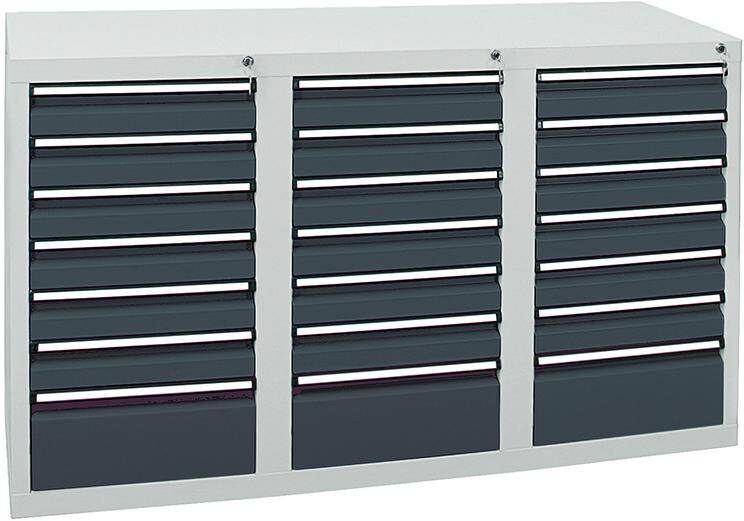 Stumpf Schubladenschrank STS 410 18x100mm 3x200mm lichtgrau anthrazit Produktbild Stumpf Schubladenschrank STS 410 18x100mm 3x200mm lichtgrau anthrazit