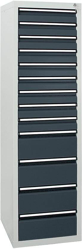 Stumpf Schubladenschrank STS 410 9x100mm 4x200mm lichtgrau anthrazit Produktbild Stumpf Schubladenschrank STS 410 9x100mm 4x200mm lichtgrau anthrazit