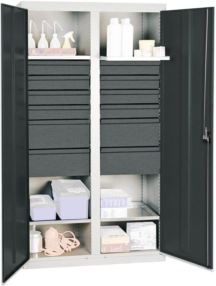 Stumpf Werkzeugschrank S3000 lichtgrau anthrazit 4 Fachböden 12 Schubladen Produktbild Stumpf Werkzeugschrank S3000 lichtgrau anthrazit 4 Fachböden 12 Schubladen