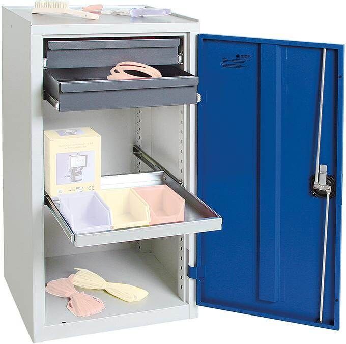 Stumpf Werkzeugschrank S3000 lichtgrau enzianblau 2 ausziehbare Schubladen 1 Fachboden Produktbild Stumpf Werkzeugschrank S3000 lichtgrau enzianblau 2 ausziehbare Schubladen 1 Fachboden