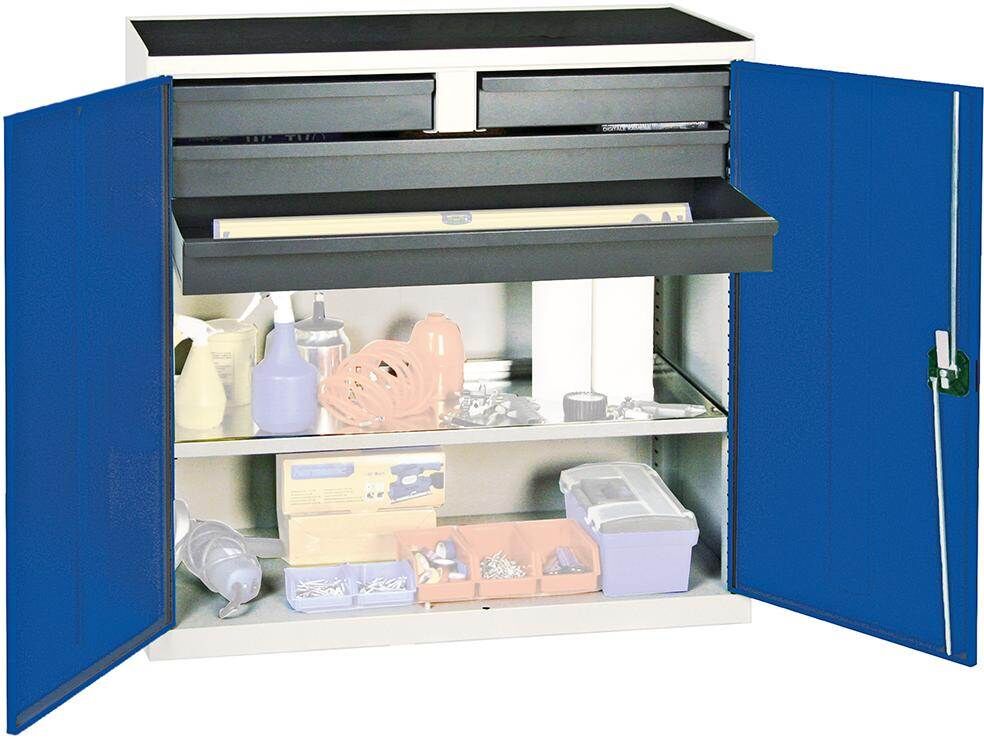 Stumpf Werkzeugschrank S3000 mit 4 ausziehbaren Schubladen 1 Fachboden 1000x1000x500mm Produktbild Stumpf Werkzeugschrank S3000 mit 4 ausziehbaren Schubladen 1 Fachboden 1000x1000x500mm