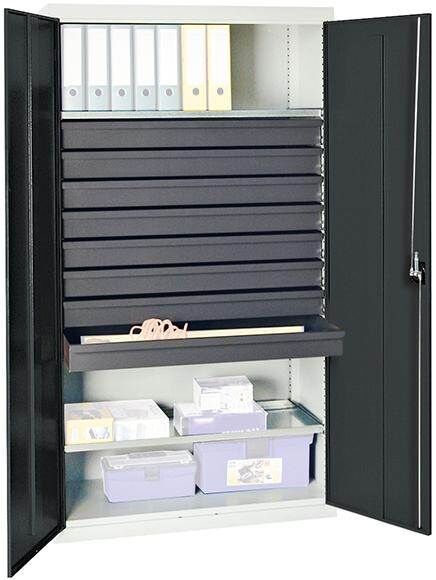 Stumpf Werkzeugschrank S3000 8 Schubladen 100mm 2 Fachböden durchgehend Produktbild Stumpf Werkzeugschrank S3000 8 Schubladen 100mm 2 Fachböden durchgehend