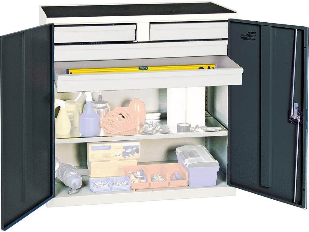 Stumpf Werkzeugschrank S2000 lichtgrau anthrazitgrau 4 Schubladen 1 Fachboden Produktbild Stumpf Werkzeugschrank S2000 lichtgrau anthrazitgrau 4 Schubladen 1 Fachboden