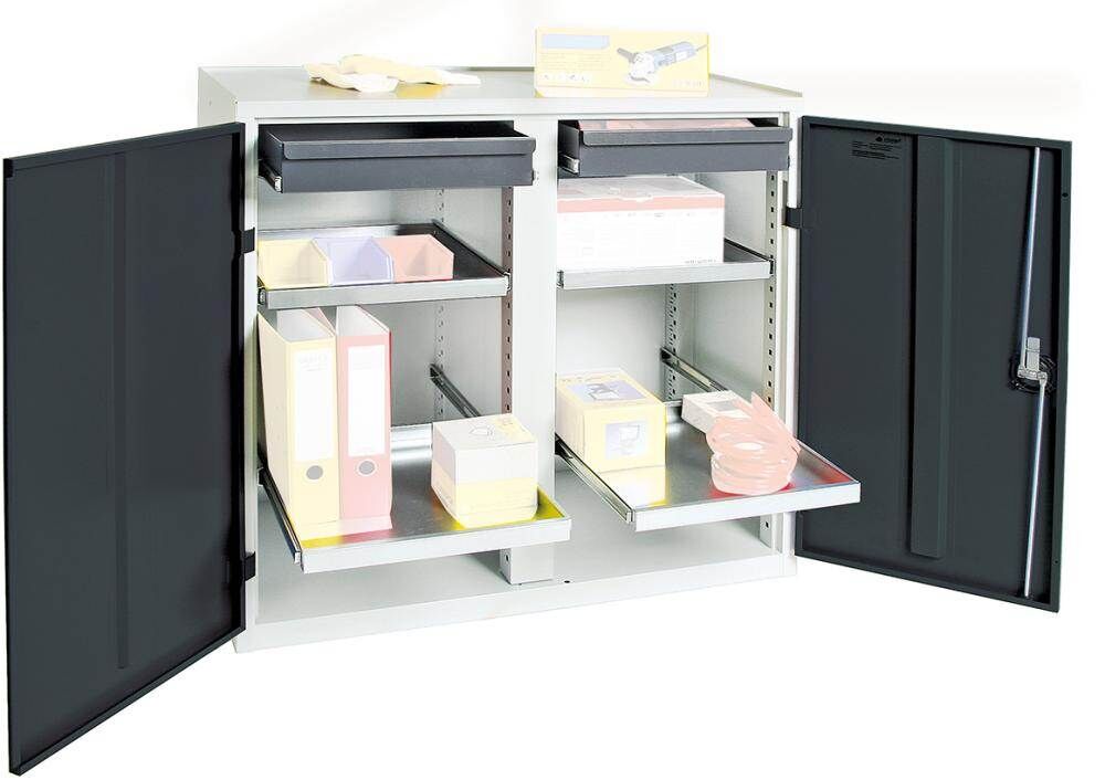 Stumpf Werkzeugschrank S3000 lichtgrau anthrazit 2 Schubladen 4 Fachböden Produktbild Stumpf Werkzeugschrank S3000 lichtgrau anthrazit 2 Schubladen 4 Fachböden