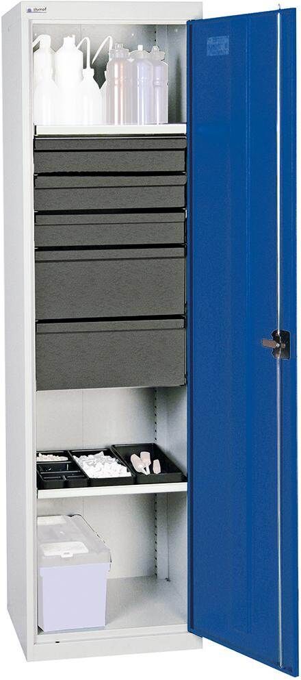 Stumpf Werkzeugschrank S3000 2 Fachböden 5 Schubladen lichtgrau enzianblau Produktbild Stumpf Werkzeugschrank S3000 2 Fachböden 5 Schubladen lichtgrau enzianblau