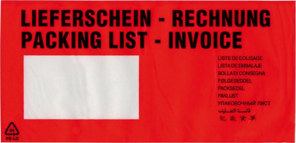 Trans-pak Dokumententaschen lang 240 x 118 mm rot Produktbild Trans-pak Dokumententaschen lang 240 x 118 mm rot