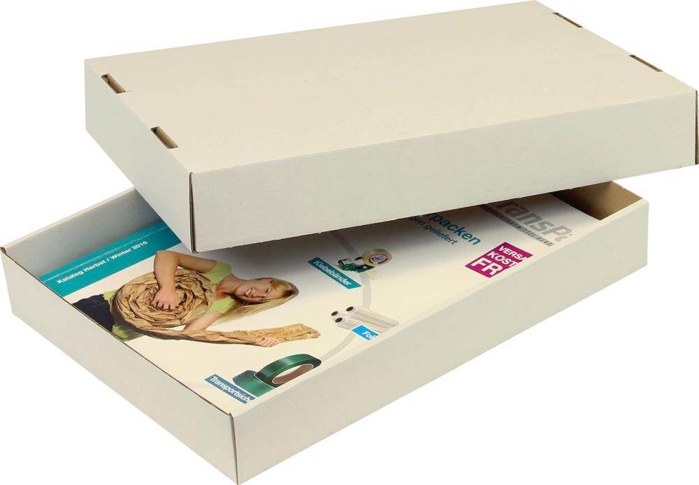 Trans-pak Stülpdeckelkarton weiß 302 x 215 x 45 mm A4 2-teilig Produktbild Trans-pak Stülpdeckelkarton weiß 302 x 215 x 45 mm A4 2-teilig