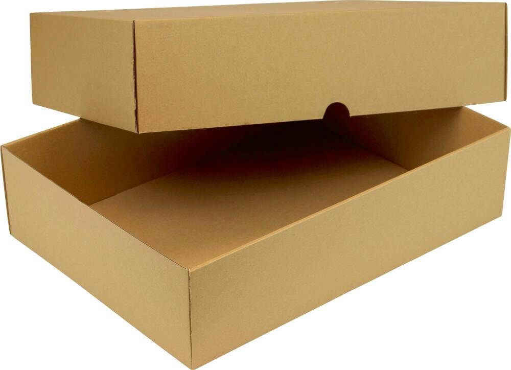 Trans-pak Stülpdeckelkarton braun 435 x 315 x 80 mm A3 2-teilig Produktbild Trans-pak Stülpdeckelkarton braun 435 x 315 x 80 mm A3 2-teilig