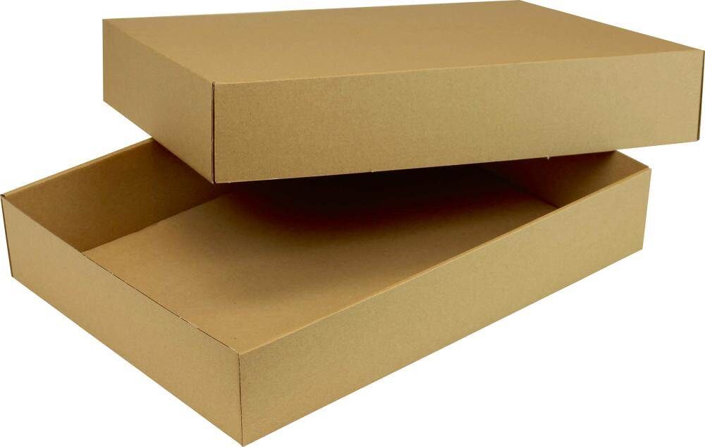Trans-pak Stülpdeckelkarton braun 435 x 315 x 110 mm A3 2-teilig Produktbild Trans-pak Stülpdeckelkarton braun 435 x 315 x 110 mm A3 2-teilig
