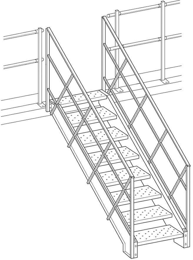 Manorga Treppe für Lagerbühne 38 Grad Lichte Breite 800 mm Gesamtbreite 1000 mm Produktbild Manorga Treppe für Lagerbühne 38 Grad Lichte Breite 800 mm Gesamtbreite 1000 mm