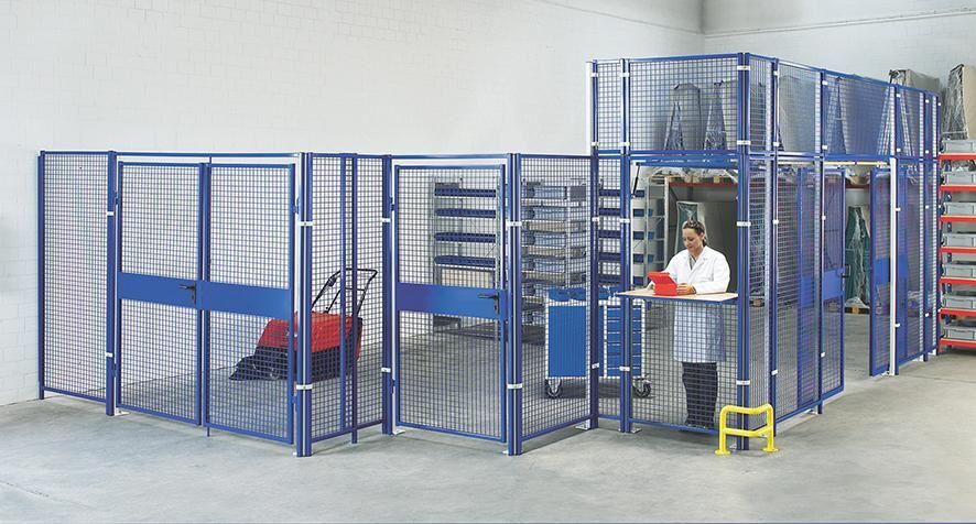 TTS Schiebtür Trennwandsystem Vario 1800 x 2200 mm Draht Blech Kombination Produktbild TTS Schiebtür Trennwandsystem Vario 1800 x 2200 mm Draht Blech Kombination
