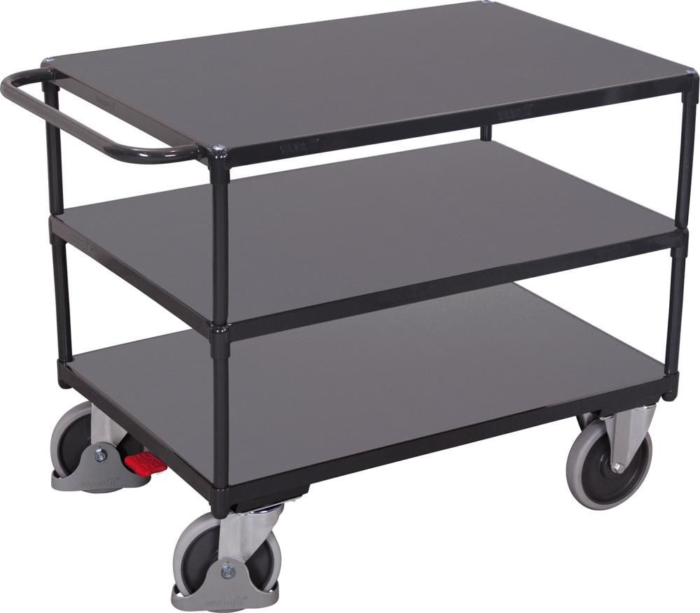 VARIOfit Schwerer Tischwagen 3 Etagen mit 1000 x 700 mm sw 700.600 AG VARIOfit Schwerer Tischwagen 3 Etagen mit 1000 x 700 mm sw 700.600 AG