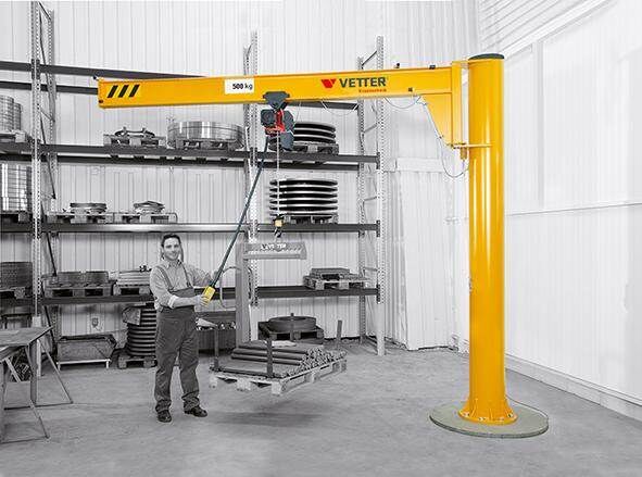 Vetter Säulen Schwenkkran AS Tragfähigkeit 250 kg 4000 mm mit Elektrokettenzug Produktbild Vetter Säulen Schwenkkran AS Tragfähigkeit 250 kg 4000 mm mit Elektrokettenzug