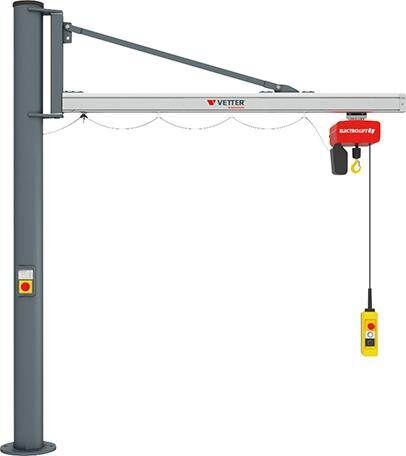 Vetter Säulen Schwenkkran US Tragfähigkeit 250 kg 4895 mm mit Elektrokettenzug Produktbild Vetter Säulen Schwenkkran US Tragfähigkeit 250 kg 4895 mm mit Elektrokettenzug