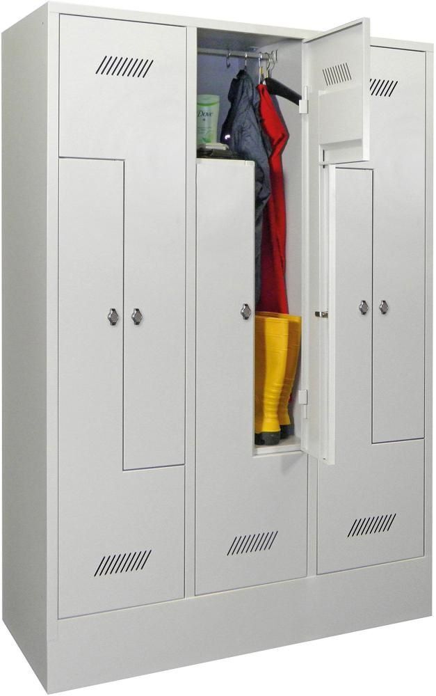 Pavoy Garderobenschrank mit 6 Abteilen 1200 x 500 x 1850 mm RAL 7035 Produktbild Pavoy Garderobenschrank mit 6 Abteilen 1200 x 500 x 1850 mm RAL 7035