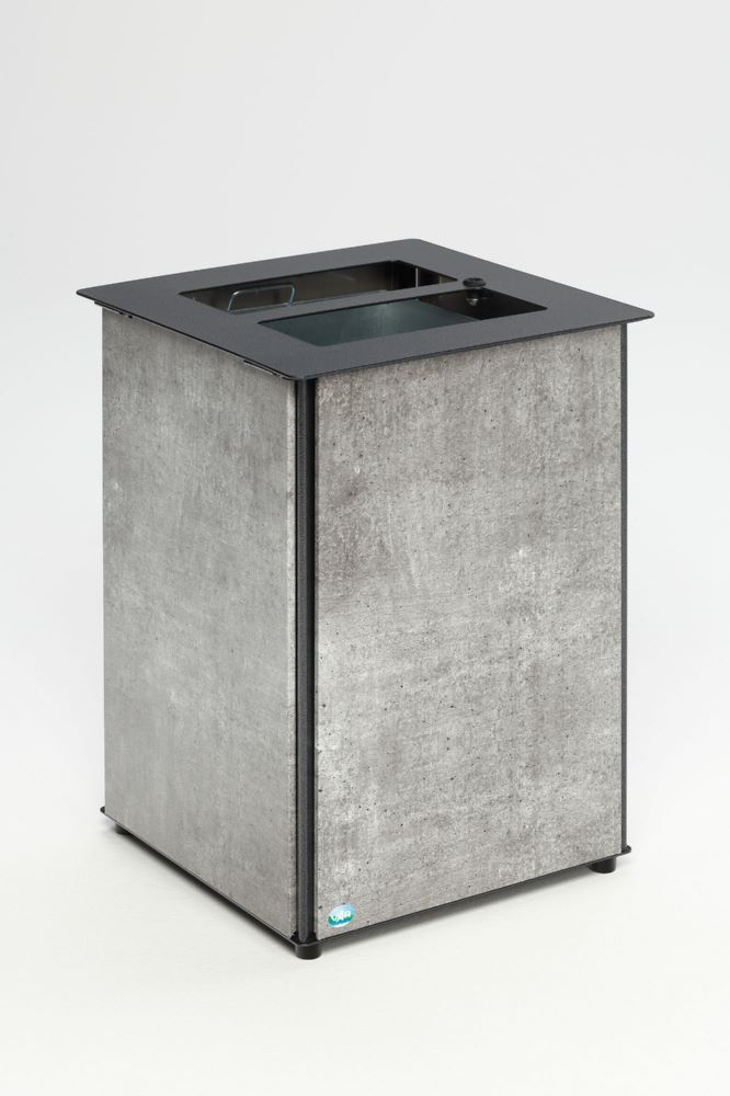 Var Abfallbehälter AB 04 Steinoptik Edel Var Abfallbehälter AB 04 Steinoptik Edelstahl 80 Liter