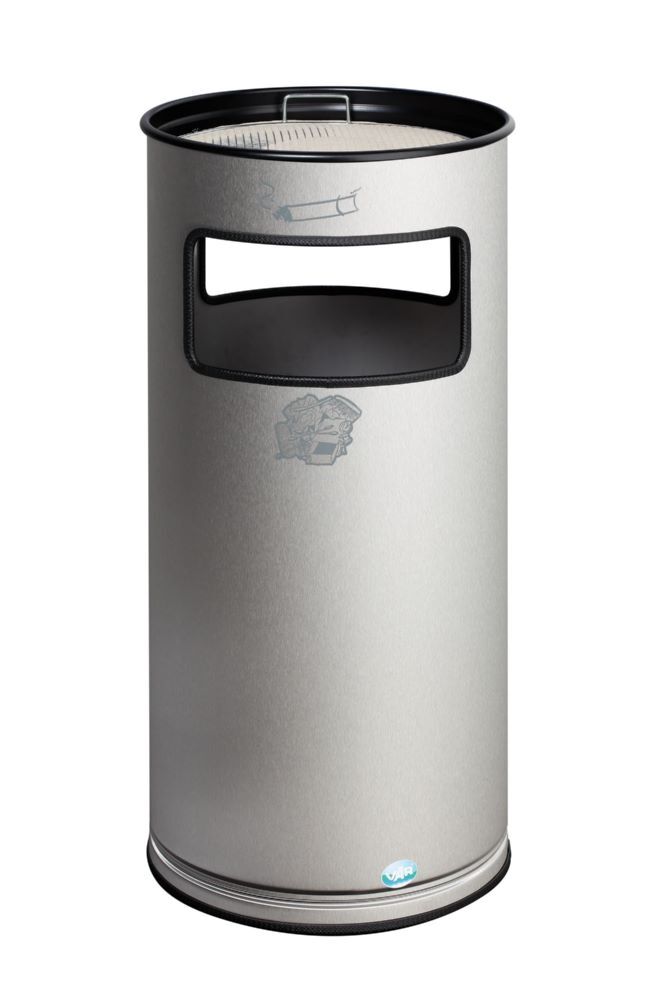 Var Abfallsammler Ascher 37,3 Liter Höhe 707 mm Stahl Produktbild Var Abfallsammler Ascher 37,3 Liter Höhe 707 mm Stahl