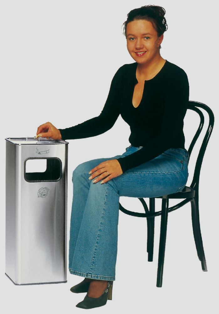 Var Abfallsammler Ascher B 26 R Edelstahl 32 Liter Produktbild Var Abfallsammler Ascher B 26 R Edelstahl 32 Liter bild 4