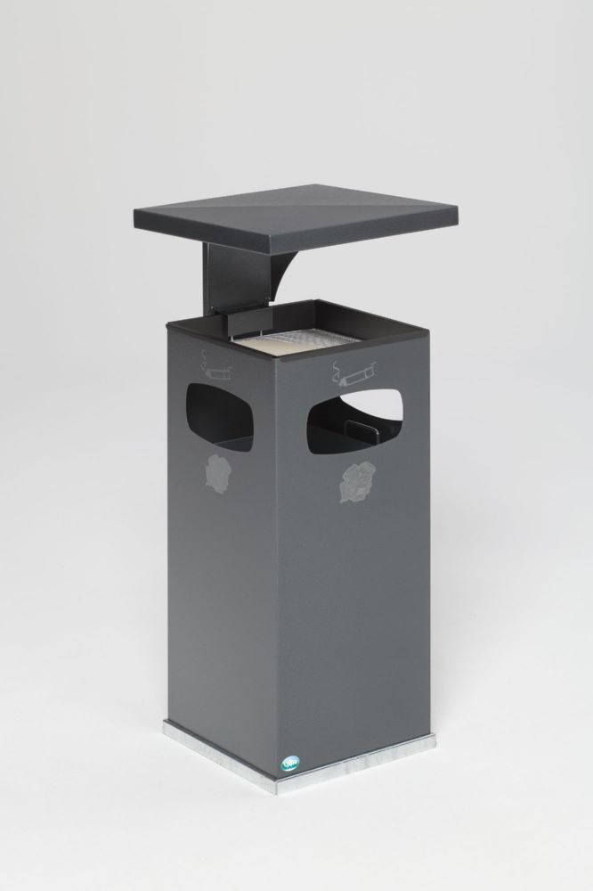 Var Abfallsammler Ascher antik silber B 32 mit Schutzdach inklusive Inneneinsatz Produktbild Var Abfallsammler Ascher antik silber B 32 mit Schutzdach inklusive Inneneinsatz