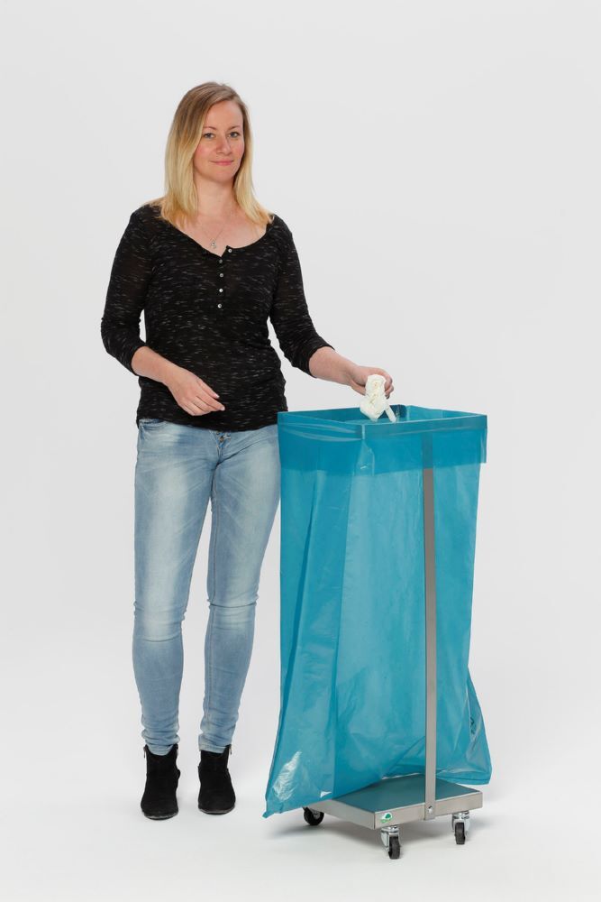 Var Abfallsammler Typ SHR 120 Edelstahl fahrbar für 120 Liter Säcke Produktbild Var Abfallsammler Typ SHR 120 Edelstahl fahrbar für 120 Liter Säcke bild 2