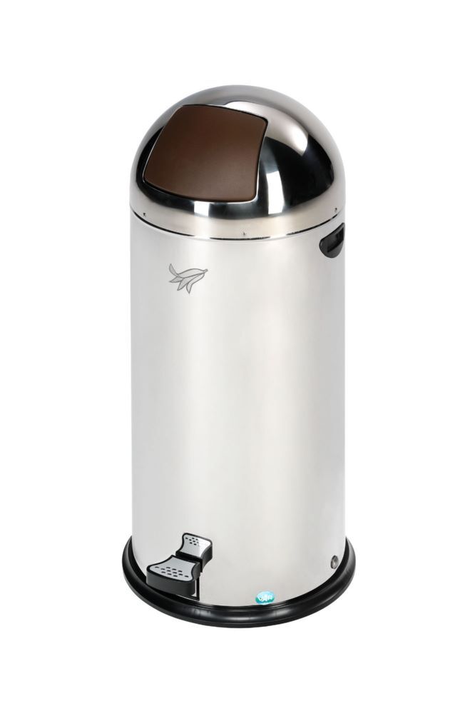 VAR Abfallsammler 52 Liter mit Fußpedal braun Edelstahl 455 x 455 x 930 mm Produktbild VAR Abfallsammler 52 Liter mit Fußpedal braun Edelstahl 455 x 455 x 930 mm