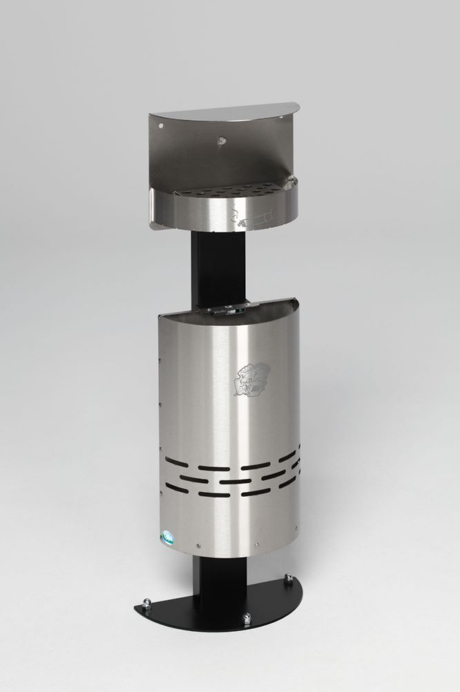Var Ascher Abfall Kombination H 98 Edelstahl matt 13 Liter Produktbild Var Ascher Abfall Kombination H 98 Edelstahl matt 13 Liter
