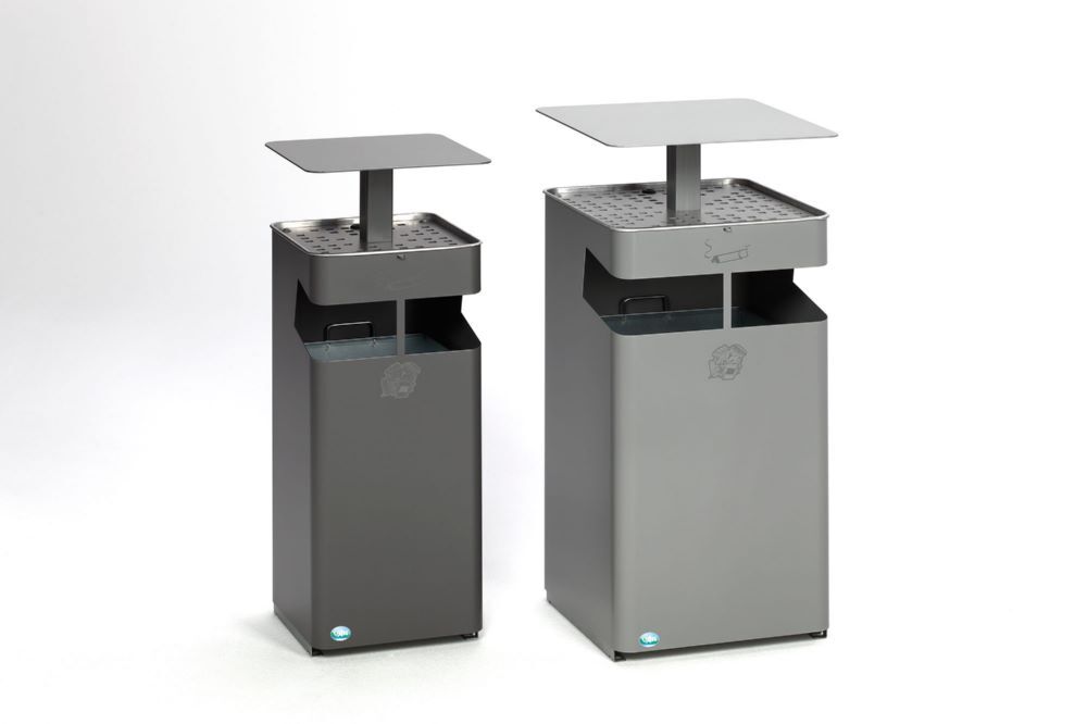 Var Ascher Abfallsammler mit Dach B 45 silber Produktbild Var Ascher Abfallsammler mit Dach B 45 silber bild 2