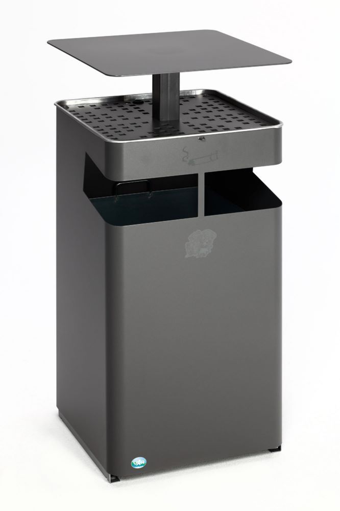 Var Ascher Abfallsammler mit Dach B 45 eisenglimmer Produktbild Var Ascher Abfallsammler mit Dach B 45 eisenglimmer