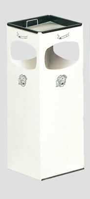 Var Ascher Abfallsammler mit 4 fach Einwurf weiß Produktbild Var Ascher Abfallsammler mit 4 fach Einwurf weiß