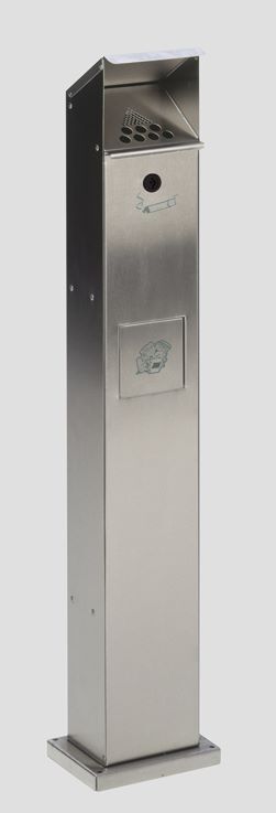 Var Ascher Abfallsammler Standsäule SG 115 Edelstahl Produktbild Var Ascher Abfallsammler Standsäule SG 115 Edelstahl