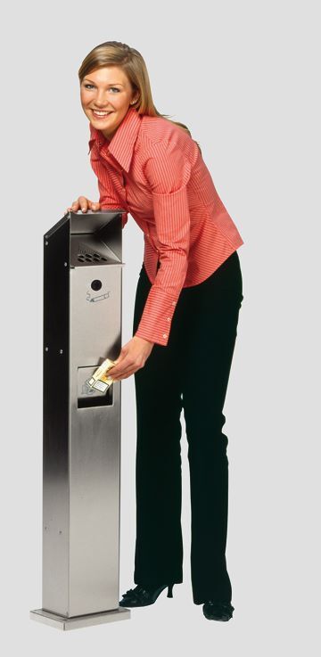 VAR Ascher Abfallsammler Standsäule SG 115 Edelstahl Produktbild VAR Ascher Abfallsammler Standsäule SG 115 Edelstahl bild 2