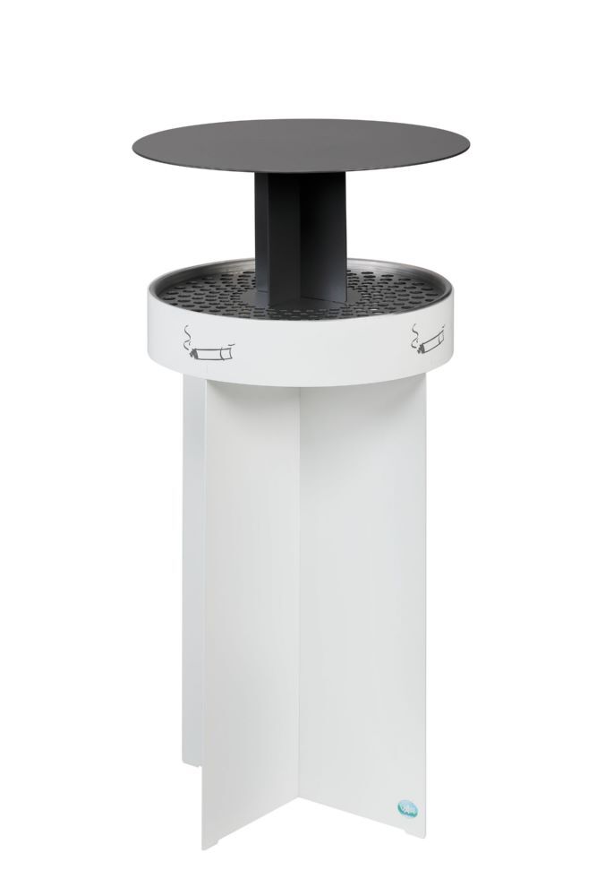 VAR Ascher R 44 mit Schutzdach weiß Durchmesser 440 mm Produktbild VAR Ascher R 44 mit Schutzdach weiß Durchmesser 440 mm