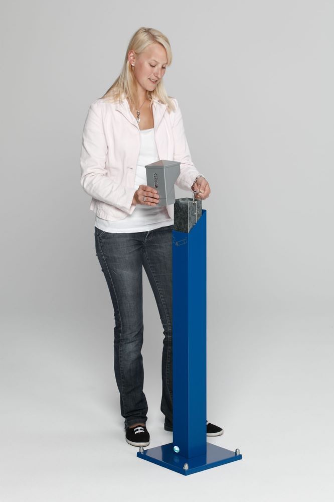 Var Ascher Standsäule SG 105 E blau silber Produktbild Var Ascher Standsäule SG 105 E blau silber