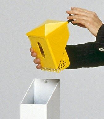 Var Ascher Standsäule SG 105 E weiß gelb Produktbild Var Ascher Standsäule SG 105 E weiß gelb bild 4