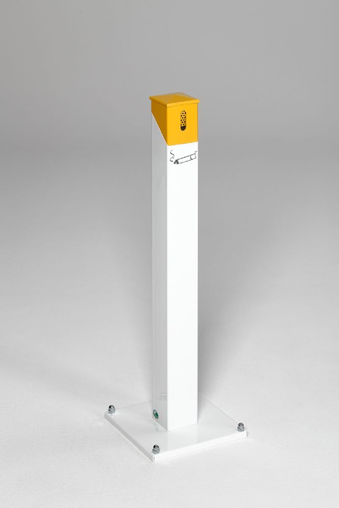 Var Ascher Standsäule SG 105 E weiß gelb Produktbild Var Ascher Standsäule SG 105 E weiß gelb