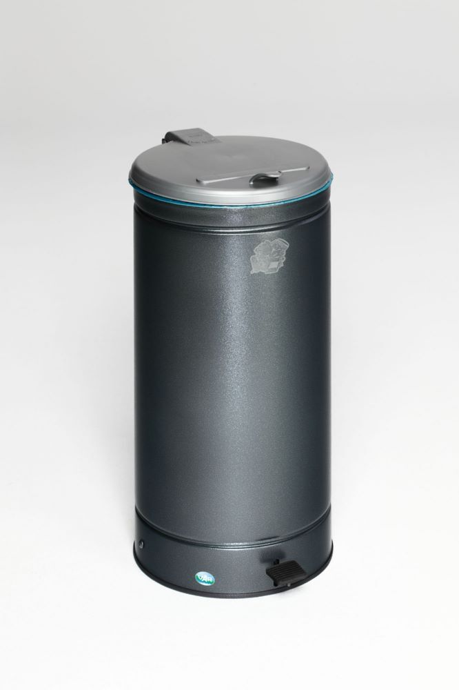 Var Großvolumiger Abfallsammler antiksilber 66 Liter mit Fußpedal Produktbild Var Großvolumiger Abfallsammler antiksilber 66 Liter mit Fußpedal